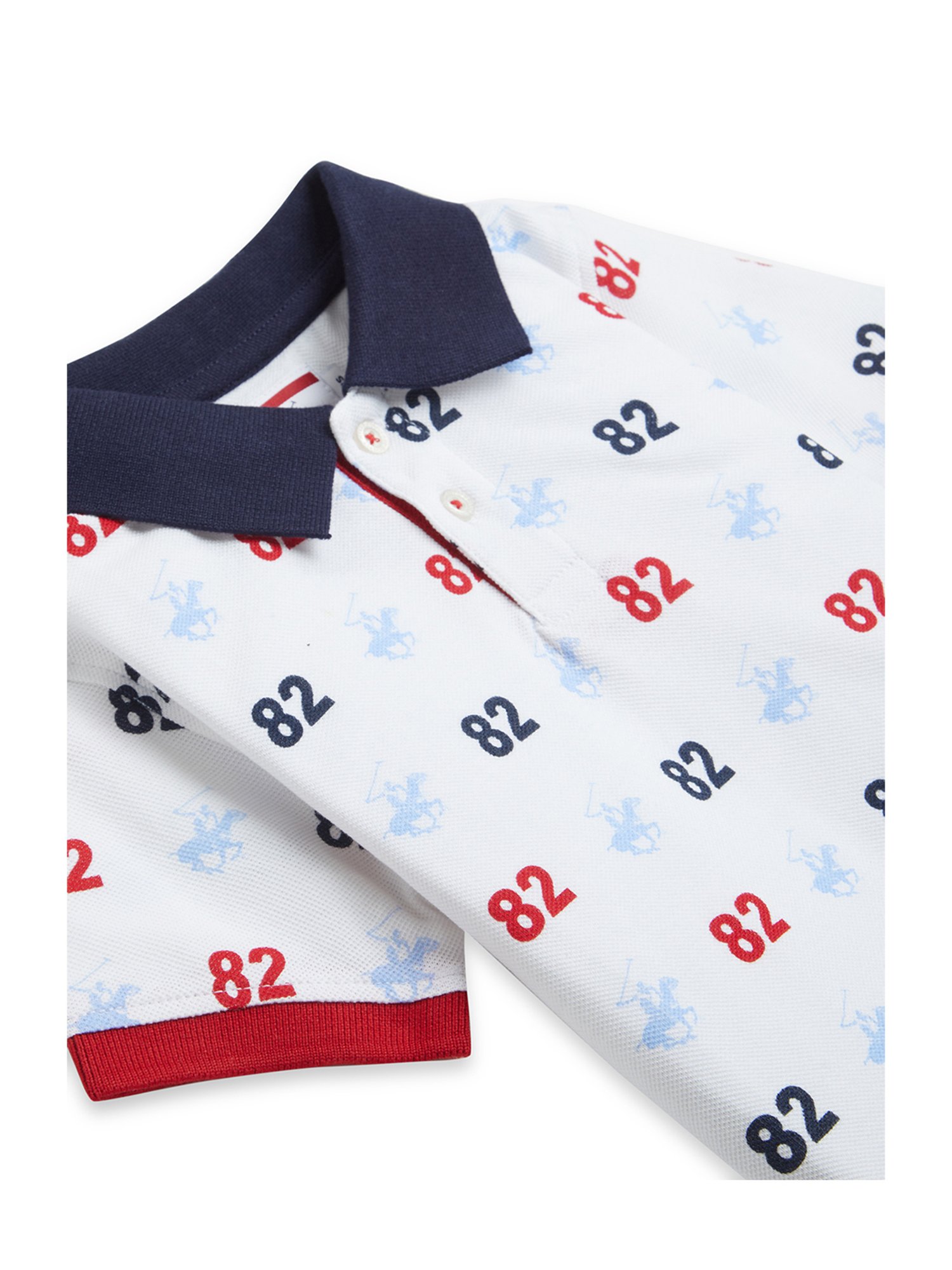 Beverly Hills Polo Club Kids White Printed Polo T-Shirt