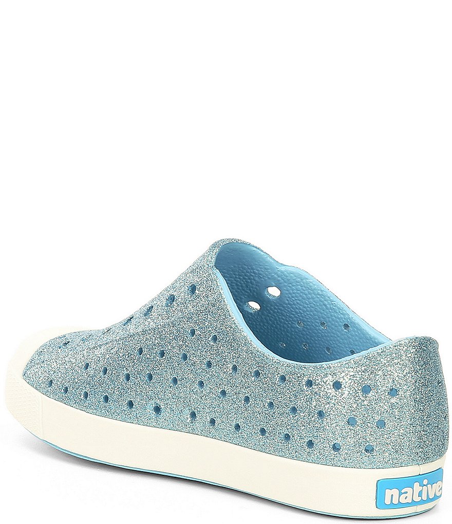 Native Girls' Jefferson Bling Glitter Perforated Slip-On Sneakers (Toddler)