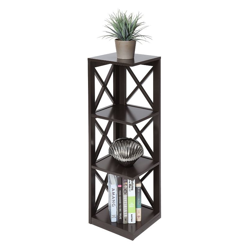 Oxford 3 Tier Corner Bookcase Espresso - Breighton Home