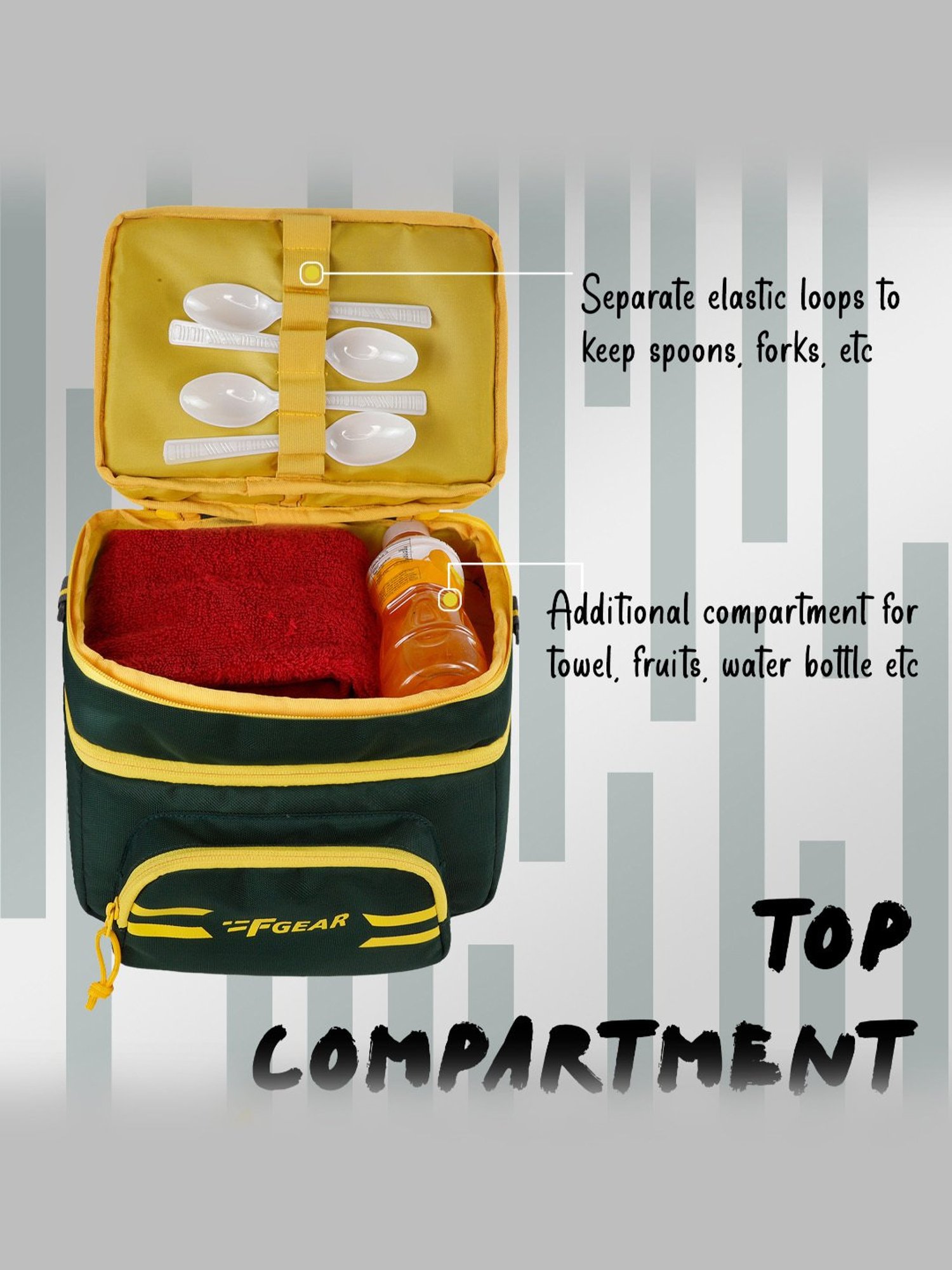 F Gear Sushi Spruce Yellow Medium Lunch Bag