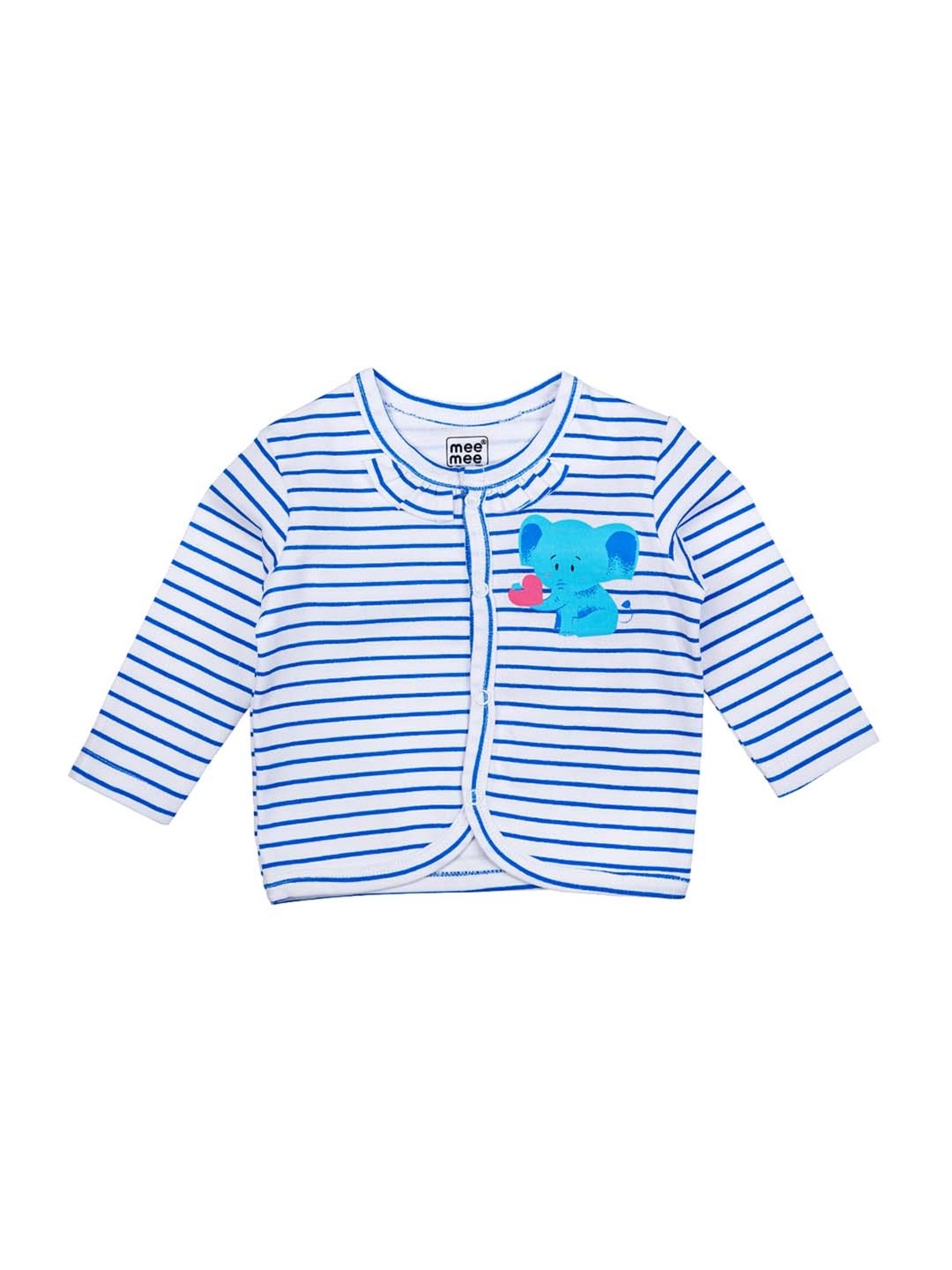 Mee Mee Kids Blue Cotton Printed Jablas - Pack of 3