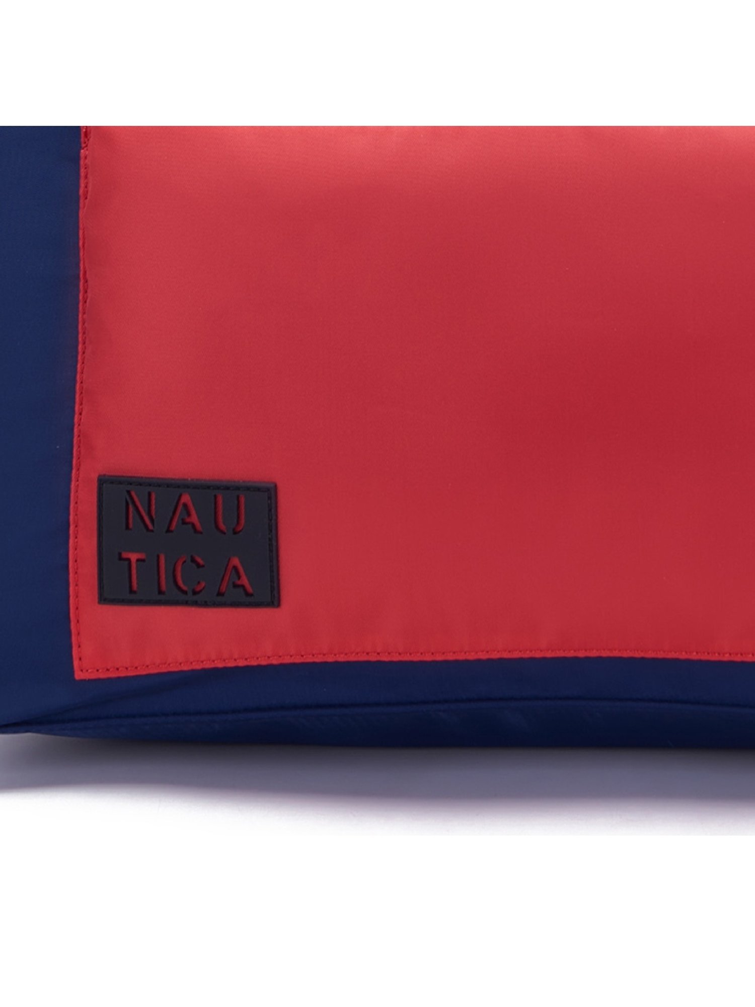 Nautica Navy Blue & Red Color Block Medium Tote Handbag