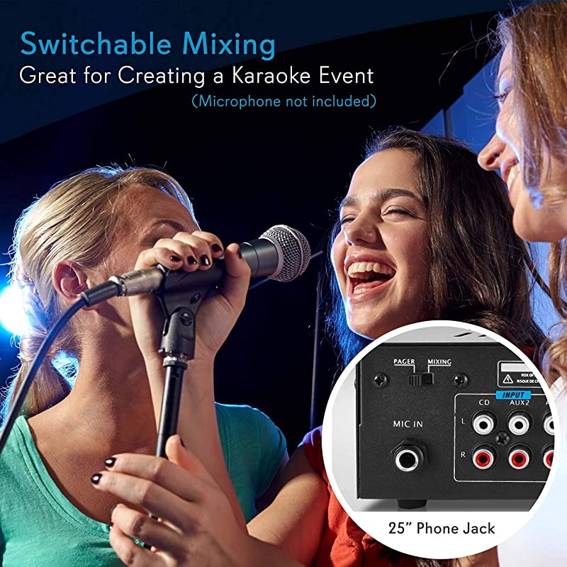 2X120 Watt Home Audio Power Amplifier Portable 2 Channel Surround Sound Stereo Receiver w USB in for Amplified Subwoofer Speaker CD DVD MP3 iPhone Phone Theater PA System PTAU45