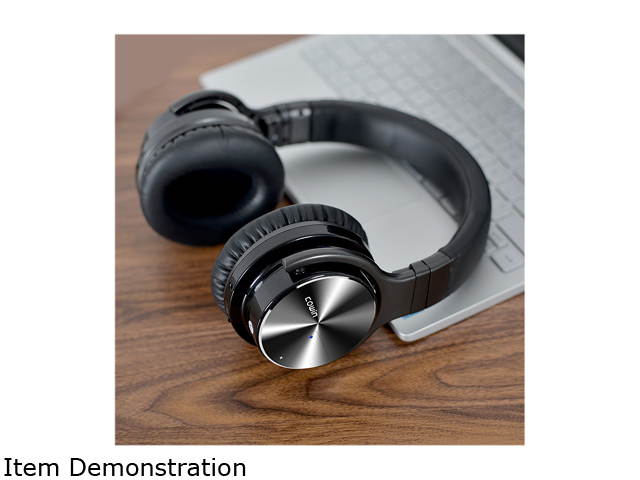 COWIN E7 Pro Active Noise Cancelling Wireless Bluetooth Headphones with Microphone; Hi-Fi Deep Bass, Over Ear, 30H Playtime, for Travel, Work, TV, Computer, Phone - Black