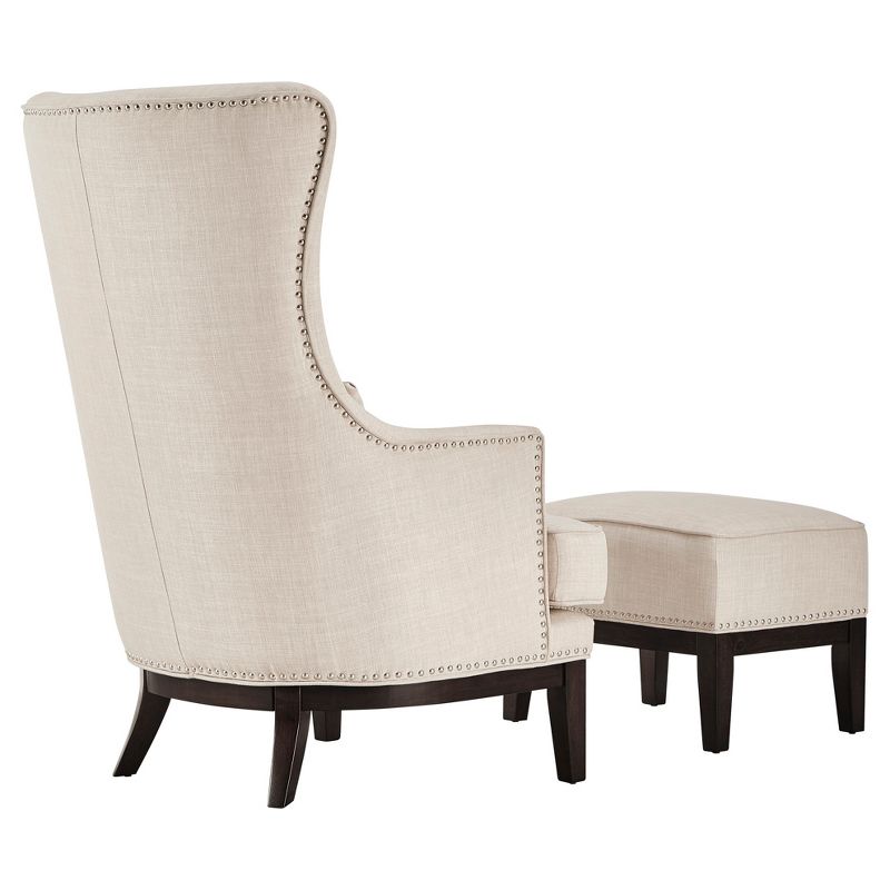 Park Way Grand Armchair with Ottoman Oatmeal - Inspire Q