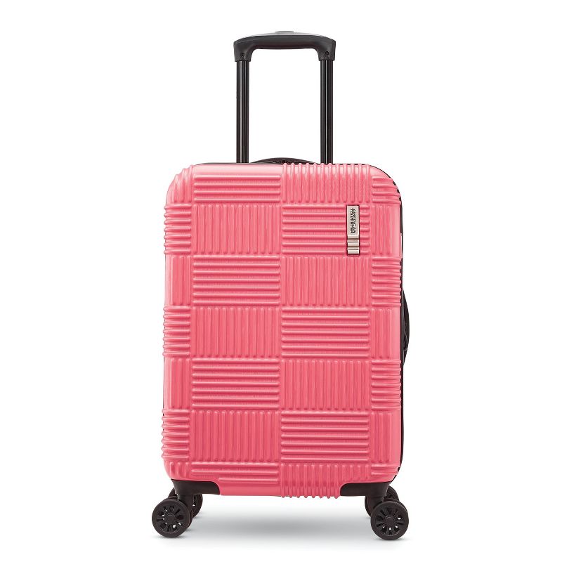 American Tourister 23.5" Checkered Hardside Carry On Spinner Suitcase - Flamingo