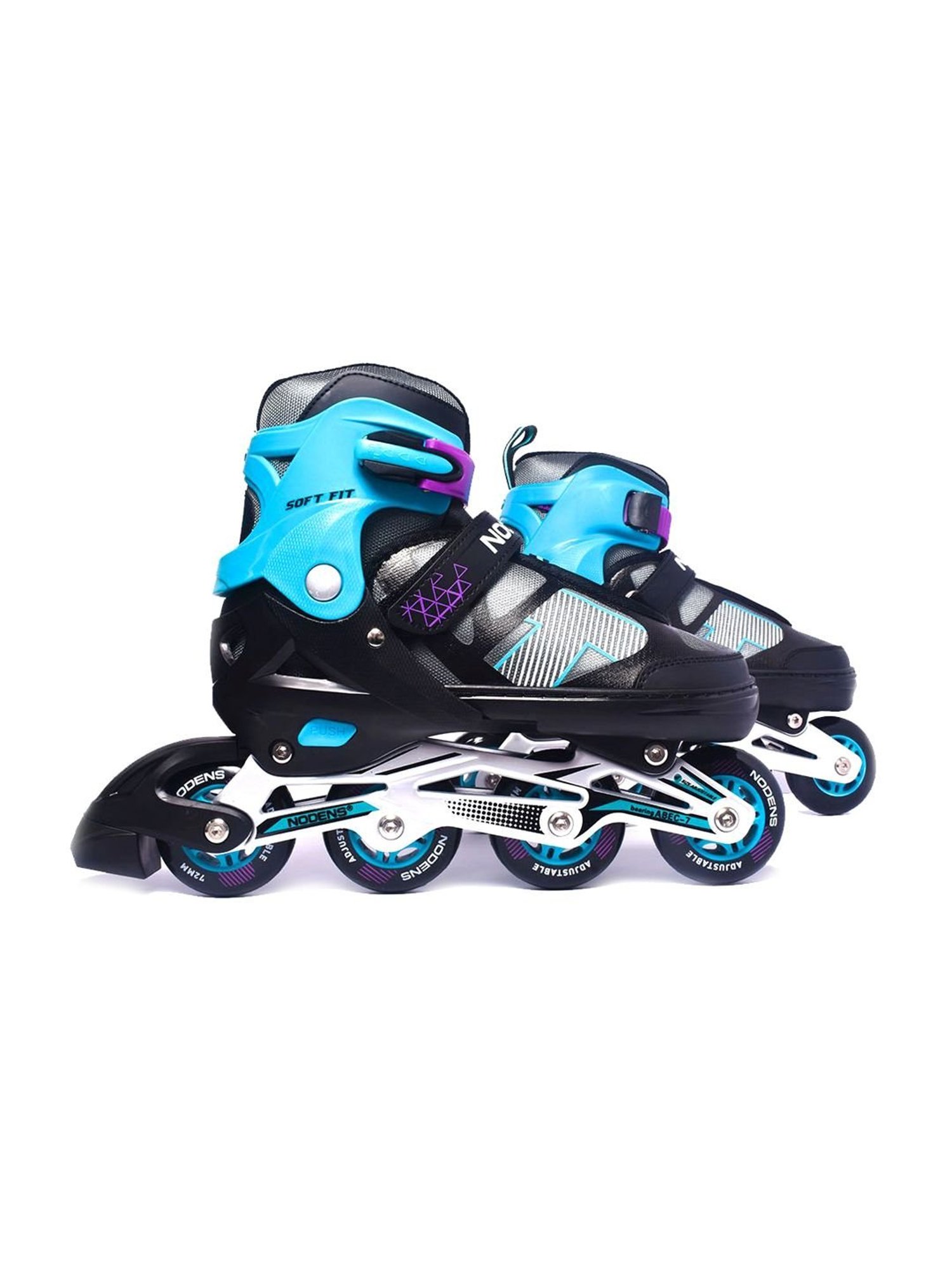 NODENS Black & Sky Blue Adjustable Inline Skates