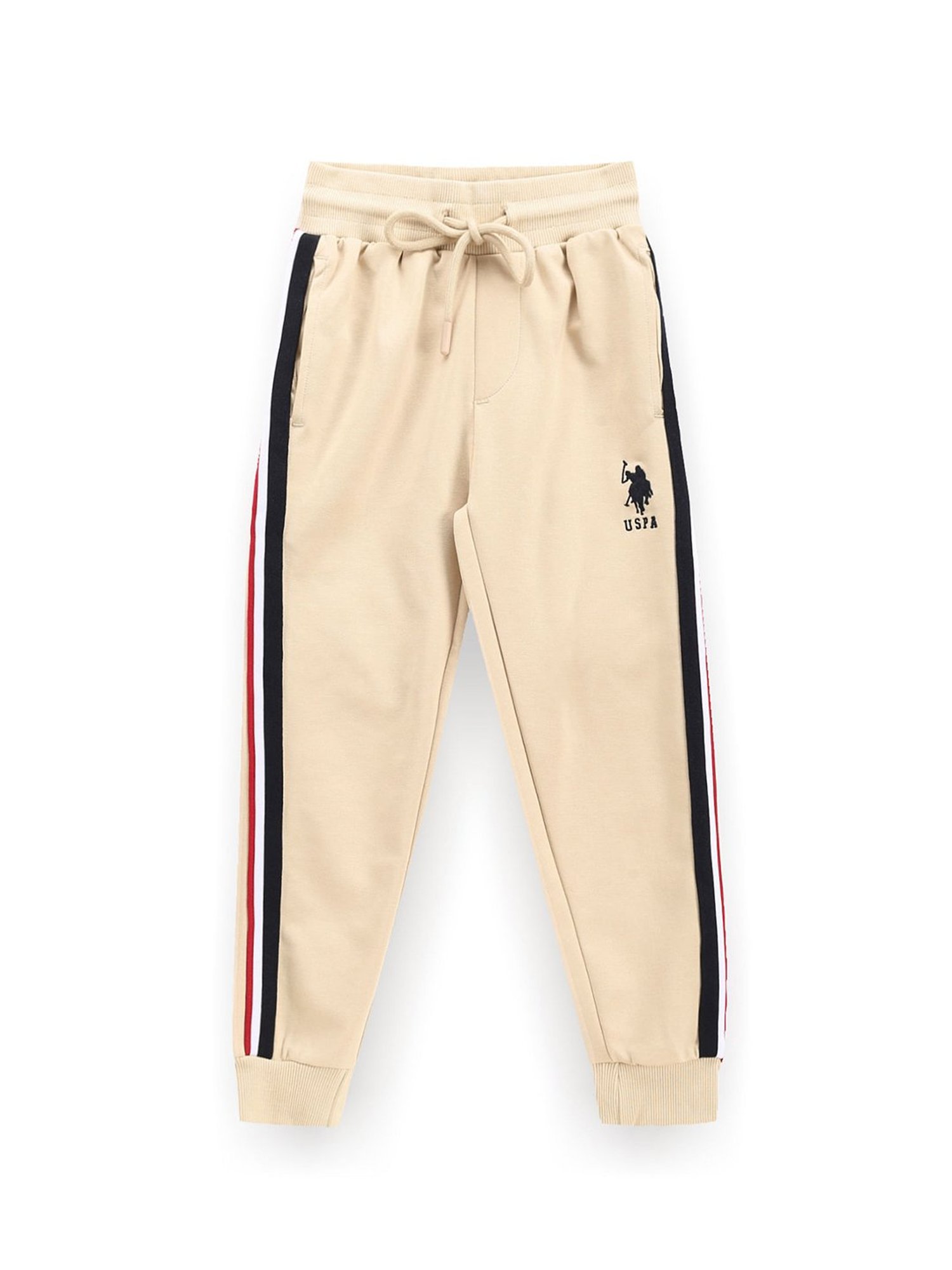 U.S. Polo Assn. Boys Beige Color Block Joggers