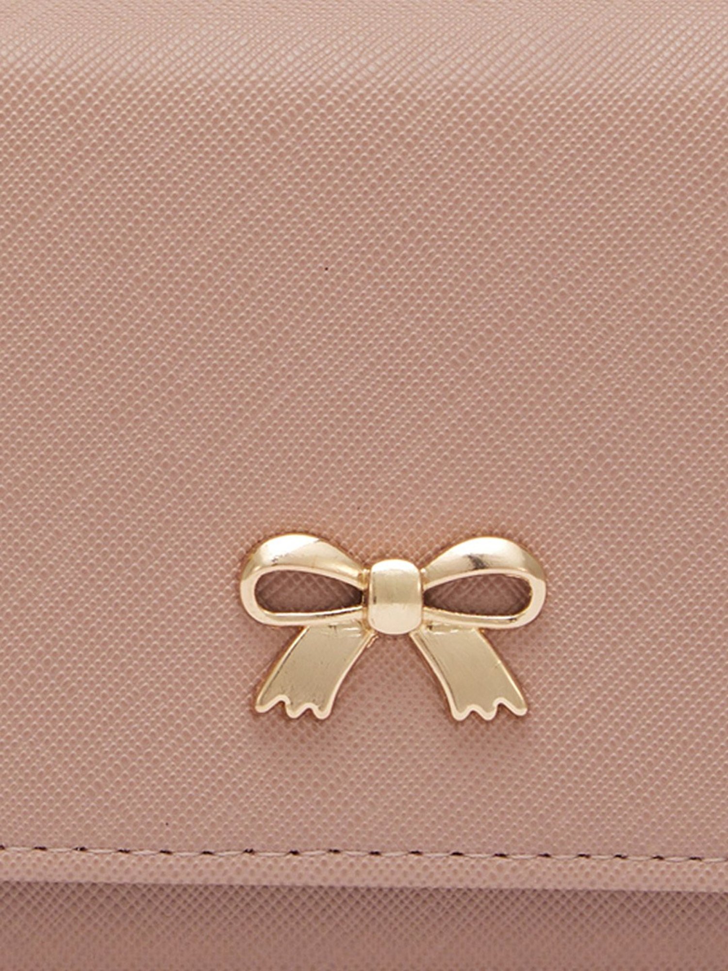 Globus Women Taupe Solid Vegan Leather Envelope Wallet with Wrist Loop