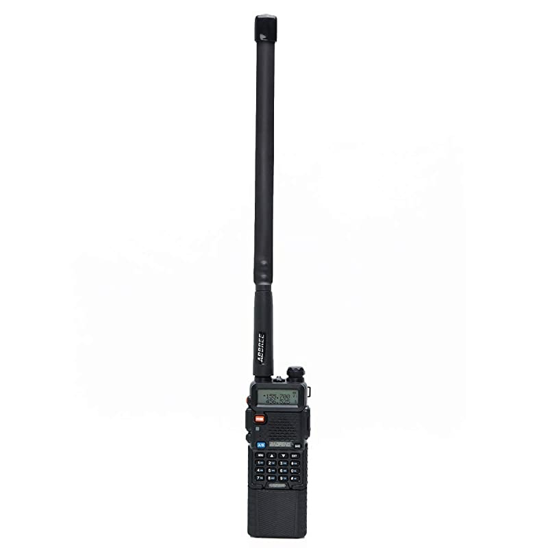 SMA-Female Dual Band VHF/UHF 144/430MHz High Gain Foldable CS Tactical Antenna for Baofeng BF-F8HP BF-888S GT-3 UV-5R UV-82 Two Way Radio (13in)