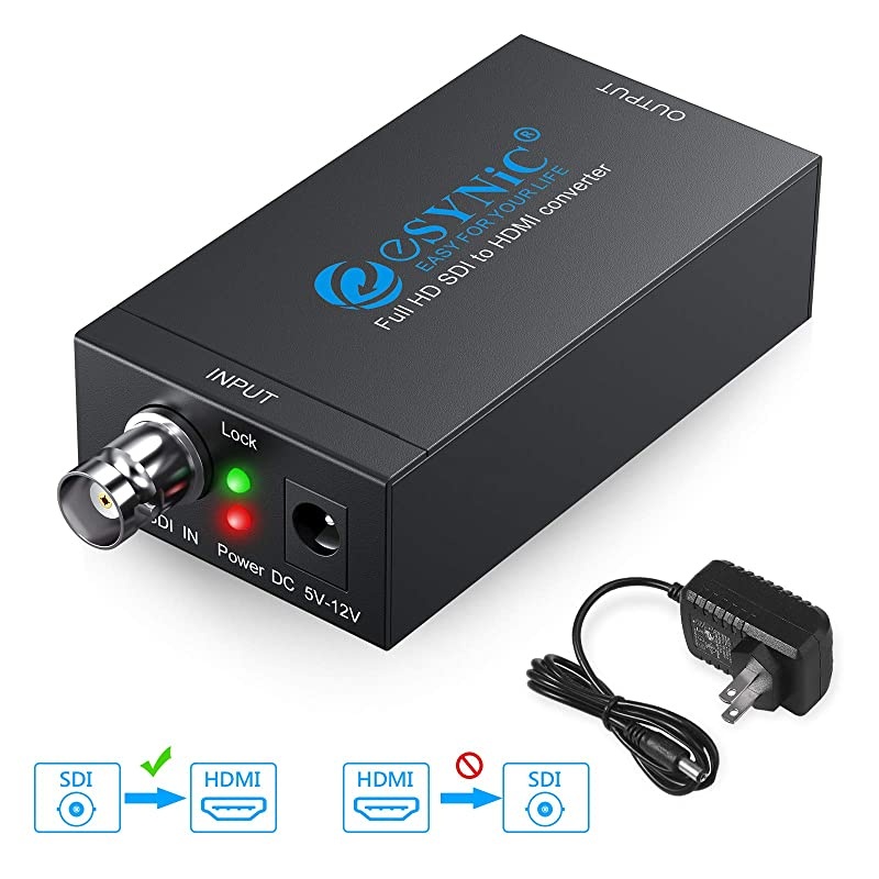 SDI to HDMI Converter Mini 3G SDI HDMI Adapter Full HD 1080P SDI to HDTV Audio Converter Supports HDSDI SDSDI and 3GSDI Signals Display on HDMI Monitor