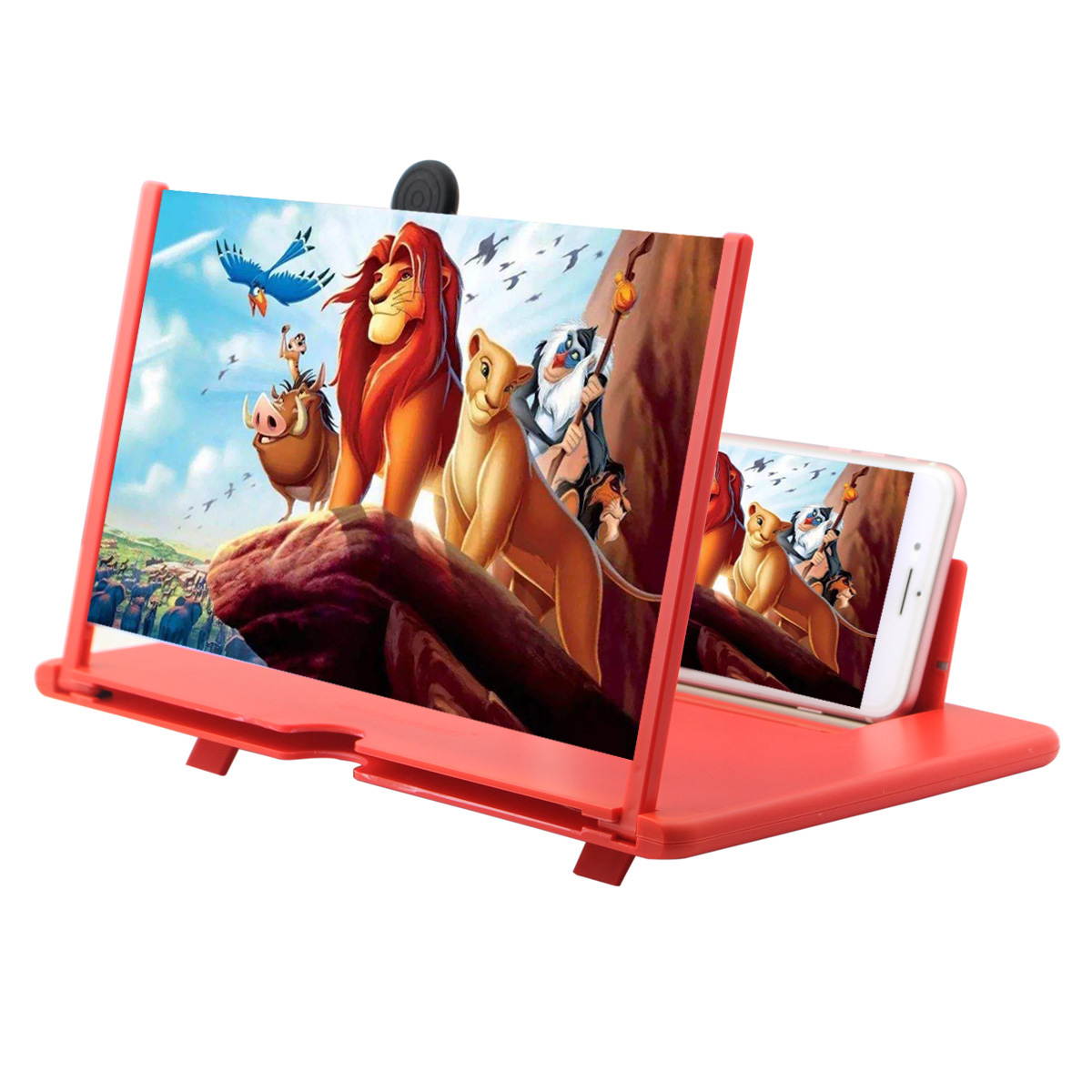 iKKEGOL 12" Screen Magnifier, 3D HD Mobile Phone Enlarger Magnifying Amplifier Projector for Movies Videos and Gaming, Foldable Phone Stand Support All Smartphones