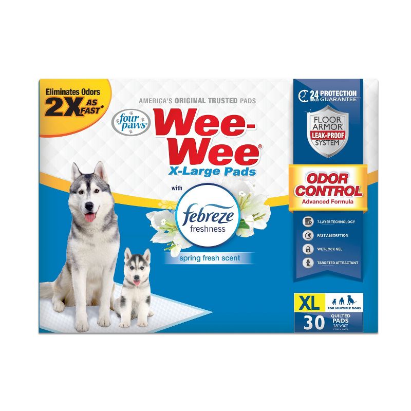 Four Paws Wee-Wee Febreze Pads - XL - White - 30ct