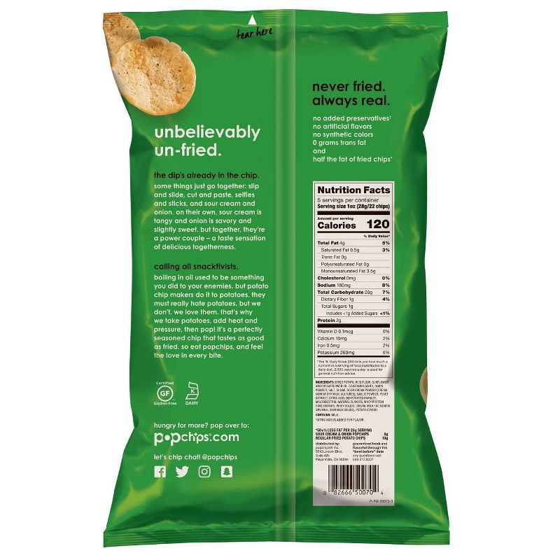 Popchips Sour Cream and Onion - 5oz