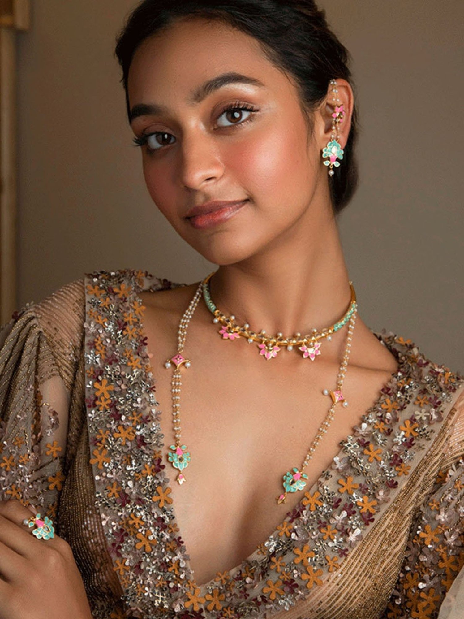 Shaya Navrai Majhi 18k Gold-Plated Brass Earrings