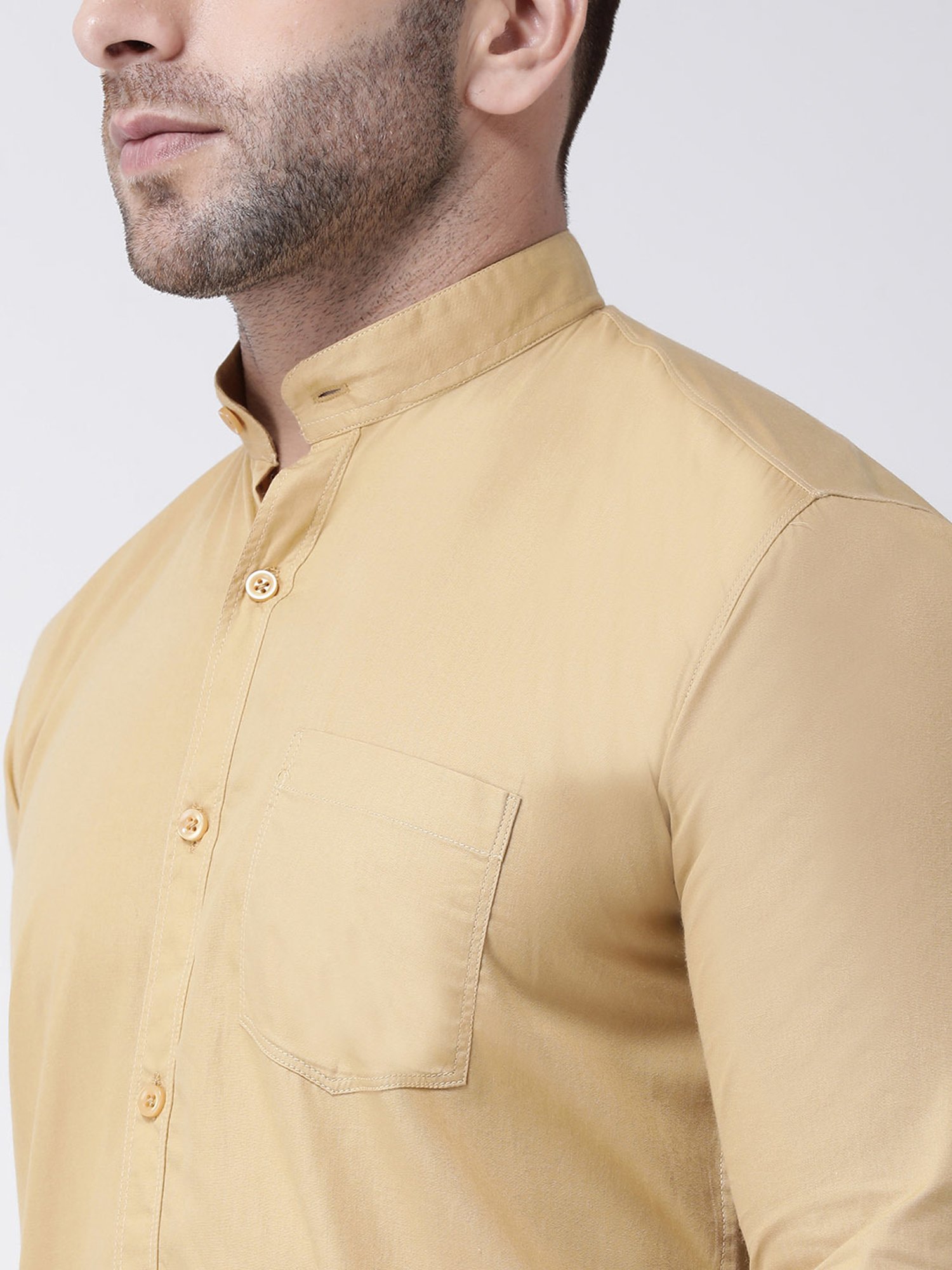 Hangup Plus Khaki Slim Fit Pure Cotton Shirt