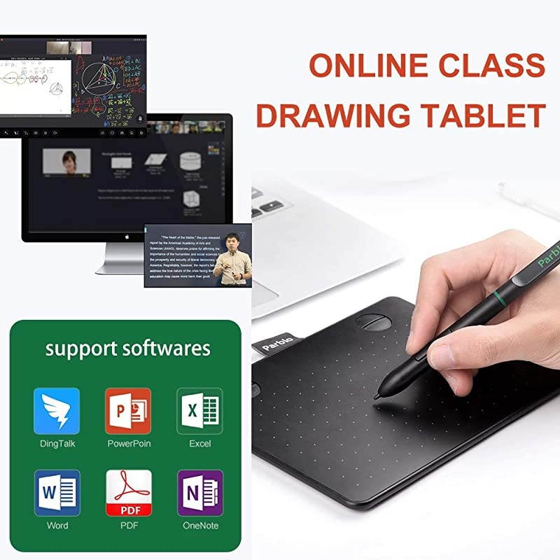 A640 Drawing Tablet with 8192 Levels BatteryFree Stylus Pen 72quot x 59quot Graphic Drawing Tablet for Digital Art Works Drawing Sketch Design Paint
