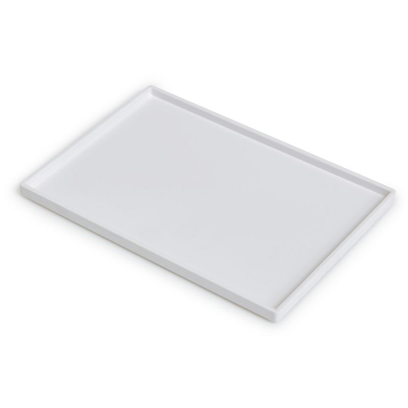 TRU RED Slim Stackable Plastic Tray, White TR55265 