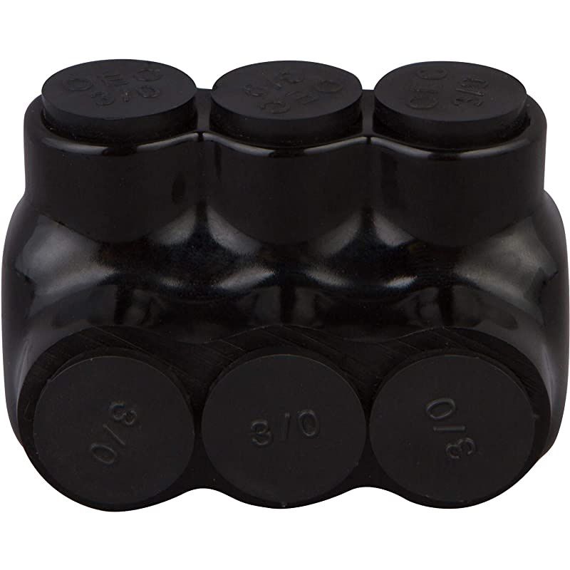 Black Insulated MultiCable Connector 5 Wire Ports 414 Wire Range Slotted Allen Hex 233 L x 145 H Single Entry Small Wire Range