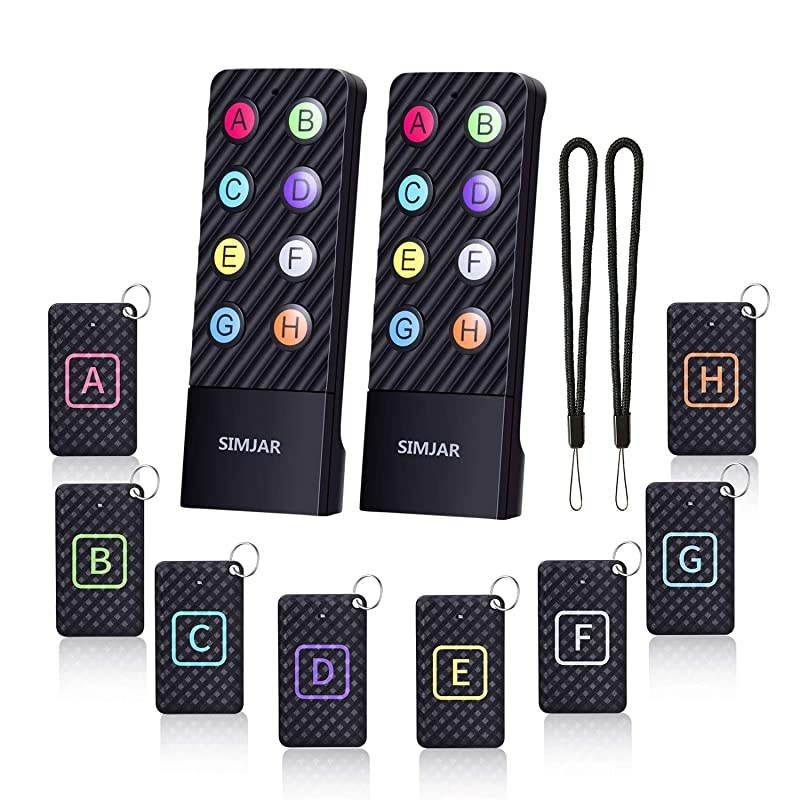 Upgraded Key Finder with Extra Backup RF Transmitter and Lanyards,  Wireless RF Item Locator Tracker Support Remote Control with Loud Beep - Pet/Wallet/Phone/Glasses Tracker