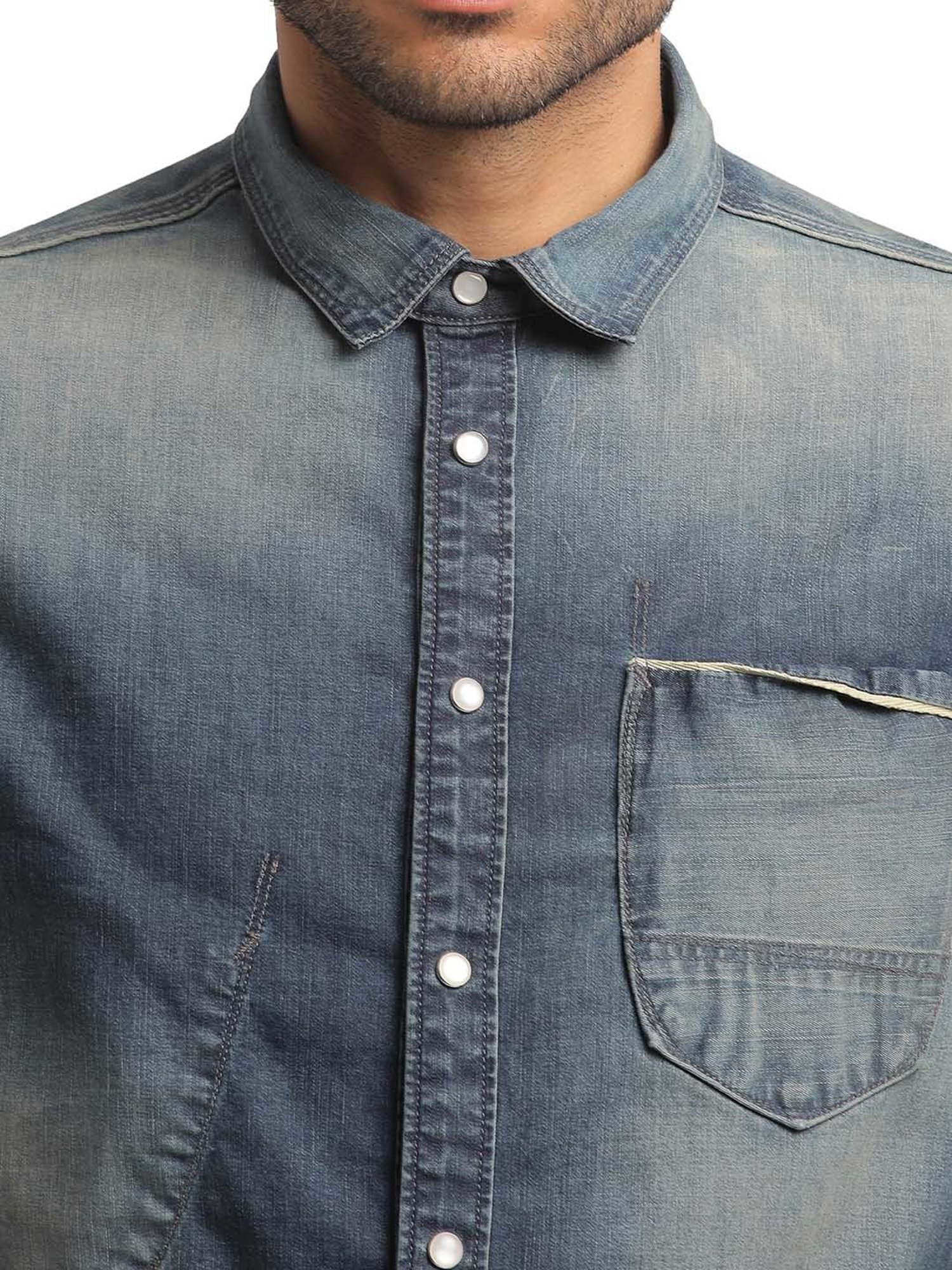 EVERBLUE Blue Regular Fit Shirt