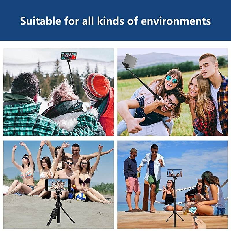 Stick, Professional 45-Inch Stick Tripod, Extendable Stick with Wireless Remote and Tripod Stand for iPhone 6 7 8 X Plus/Samsung Galaxy Note 9/S9 Plus and More