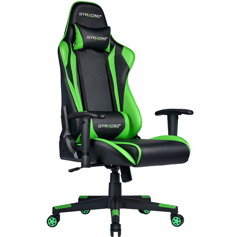 Gaming Chair, Racing Style Computer Desk Chair Padded Armrests Ergonomic Lumbar Support Adjustable Height