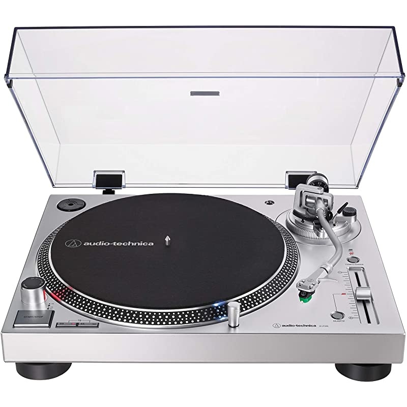 AT-LP120XUSB Direct-Drive Turntable (Analog & USB), Silver, Hi-Fidelity, Plays 33 -1/3, 45, and 78 RPM Records, Convert Vinyl to Digital, Anti-Skate Control, Variable Pitch Control