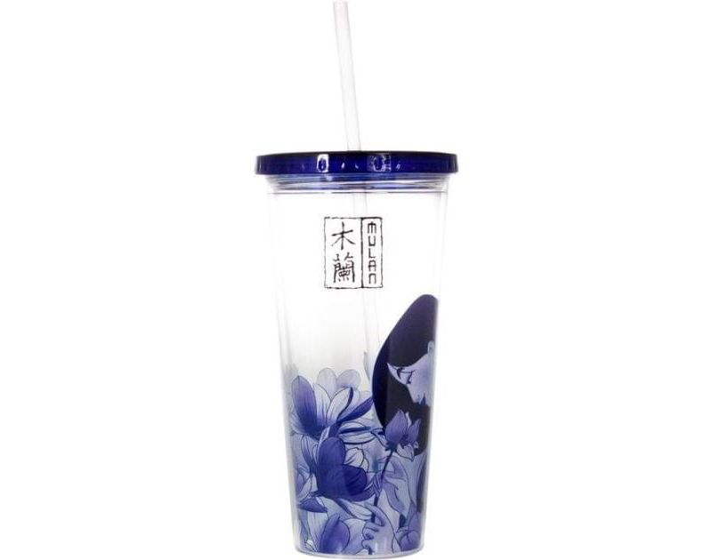 Seven20 Disney Mulan Floart Art 16oz Plastic Tumbler w/ Lid & Straw