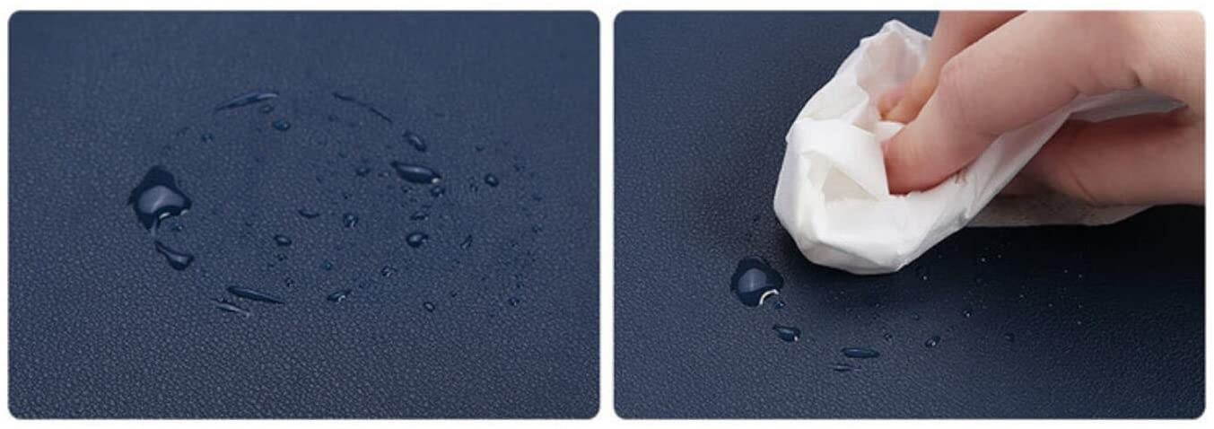 BUBM PU Leather Mouse Pad Mat Waterproof, Perfect Desk Writing Mat for Office and Home,Ultra Thin 2mm - 31.5"x15.8" (Wine red)