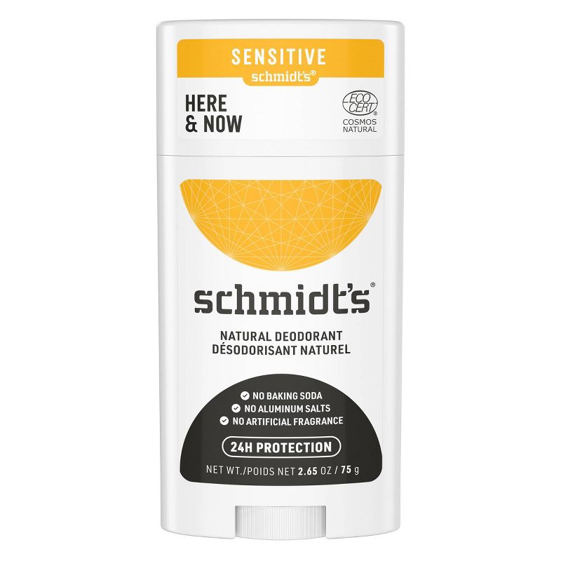 Schmidt's Here + Now Activated Charcoal Sensitive Skin Natural Deodorant – 2.65oz