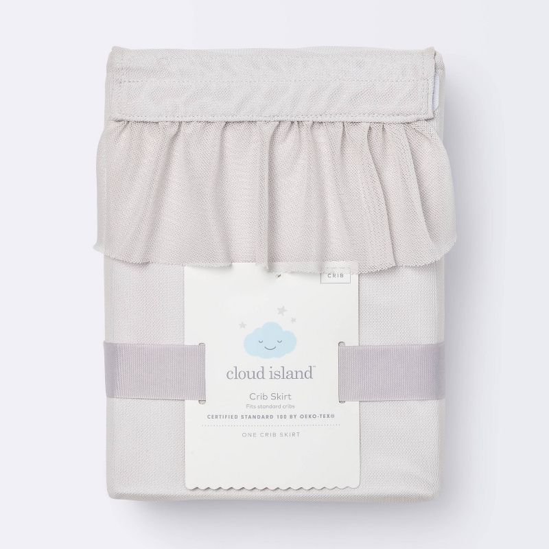 The Peanutshell Farmhouse Crib Skirt  - Gray