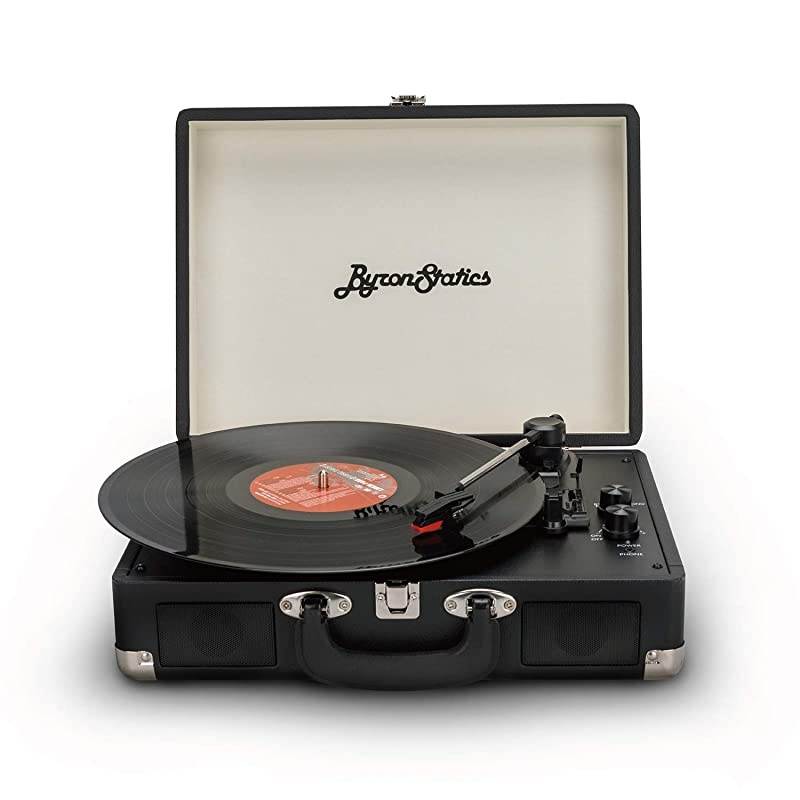 Vinyl Record Player, 3 Speed Turntable Record Player with 2 Built in Stereo Speakers, Replacement Needle, Supports RCA Line Out, AUX in, Portable Vintage Suitcase