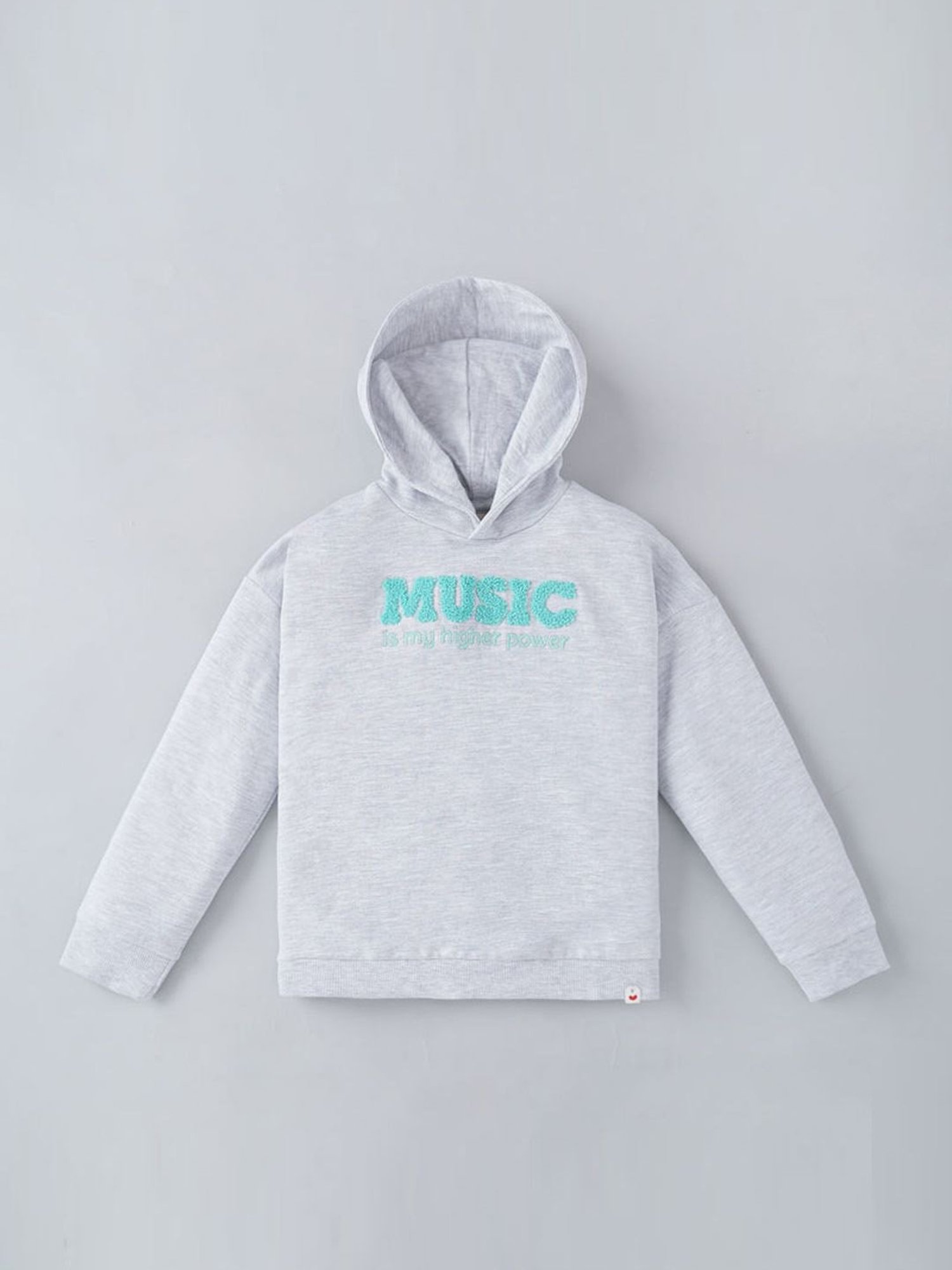 KIDS ONLY Blue Cotton Embroidered Full Sleeves Sweatshirt