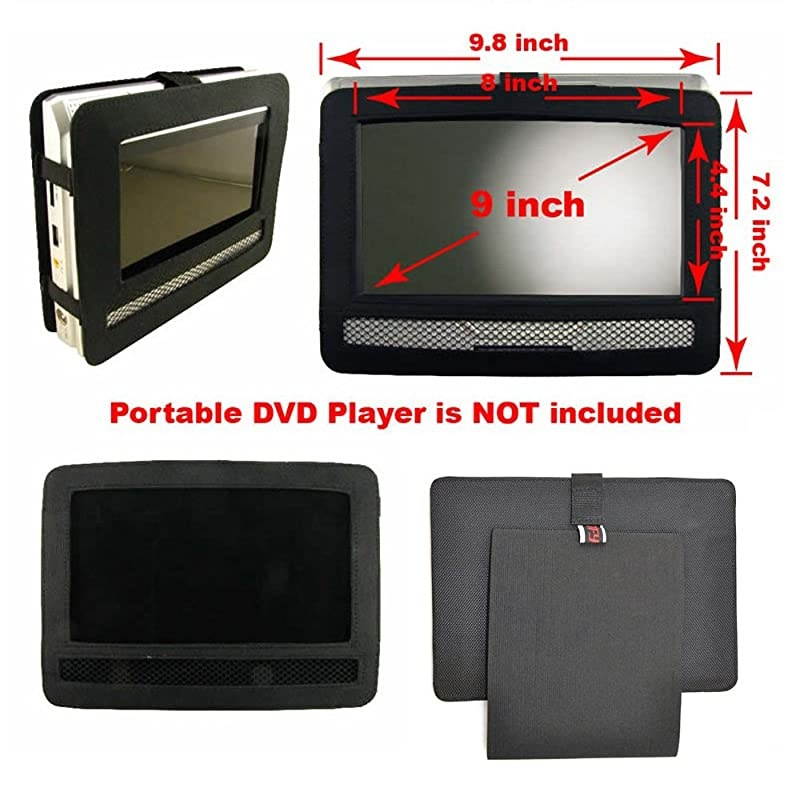 Car Headrest Mount for Swivel & Flip Style Portable DVD Player-9 Inch