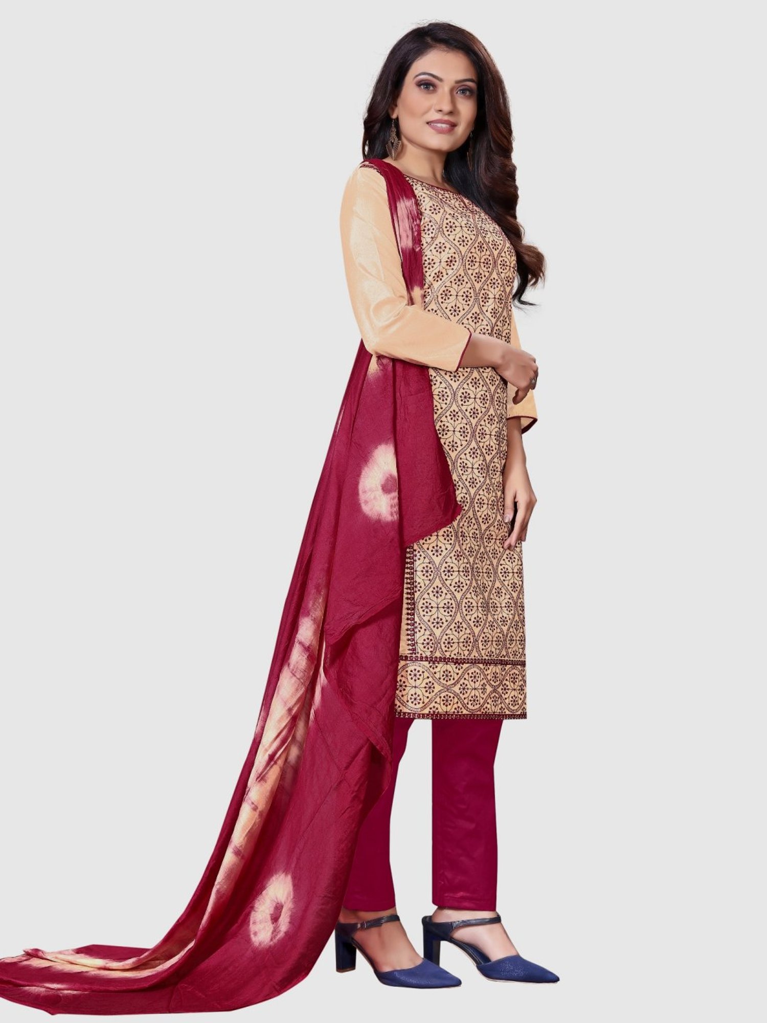 Salwar Studio Red Embroidered Blouse