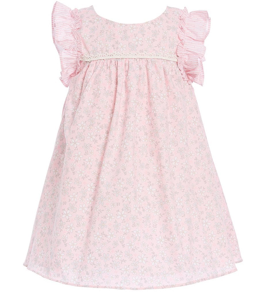 Laura Ashley Little Girls 2T-6X Flutter-Sleeve Floral Empire-Waist Dress