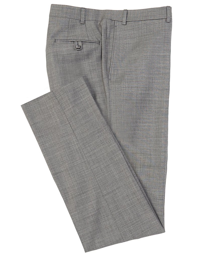 Cremieux Tailored Modern Fit Flat Front Sharkskin Dress Pants
