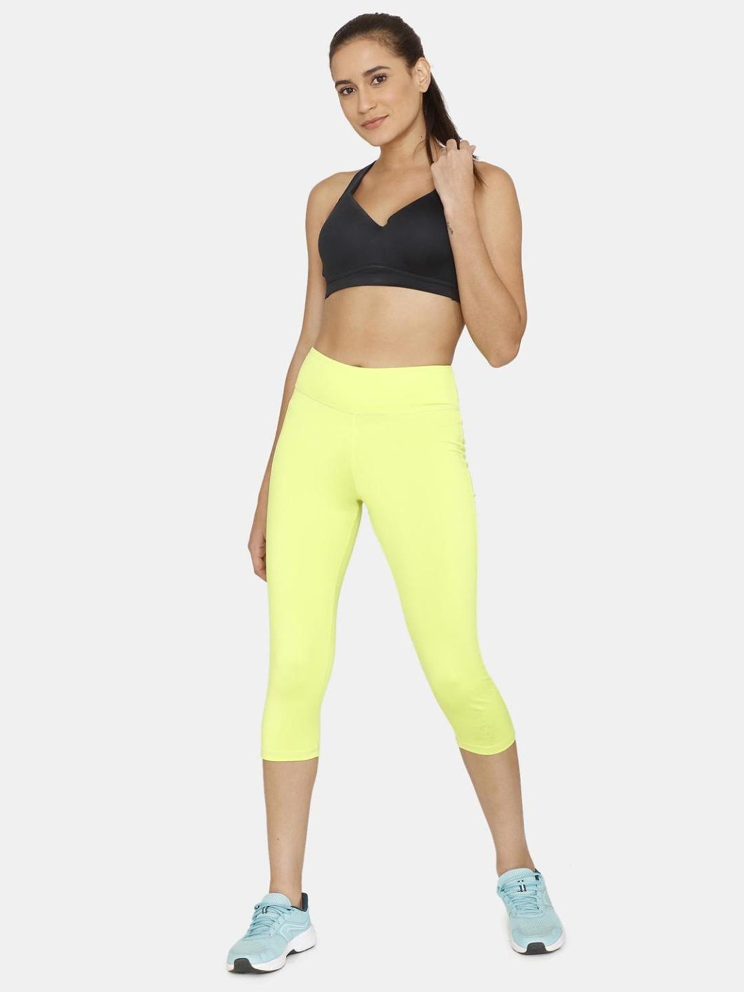 Zelocity by Zivame Lime Green Regular Fit Capri