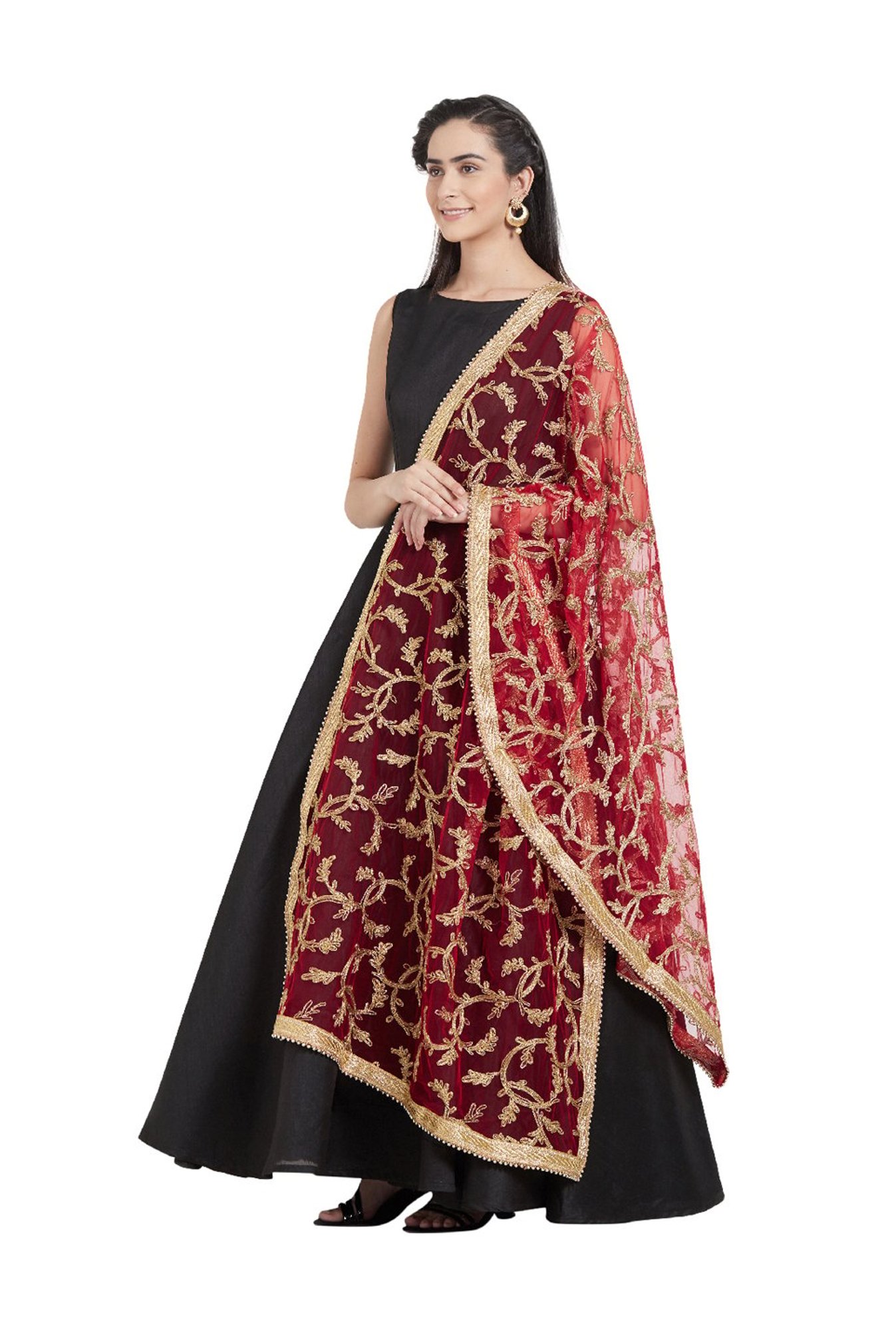 Stylum Red Plain Dupatta