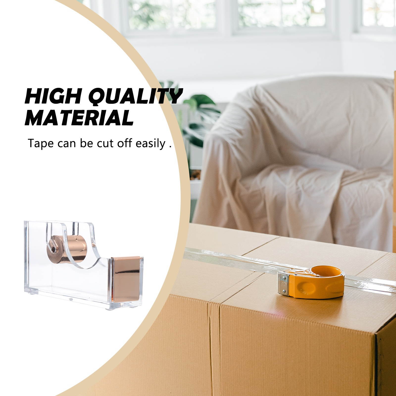 1pc Tape Seat Acrylic Tape Cutter Tape Cutting Tool Tape Base Tape Mount for School