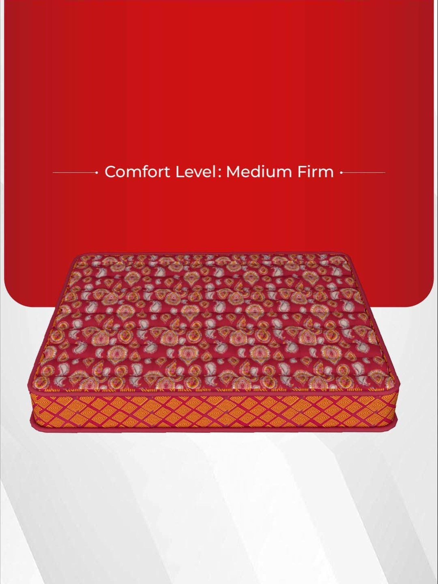 Kurlon Natural Coir Pink Rubberized Coir Single Size Bed Mattress