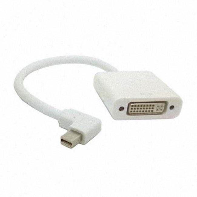 CY White color Right Angled 90 degree Mini DisplayPort DP male to DVI Female Adapter Cable 20cm DP-075-RI