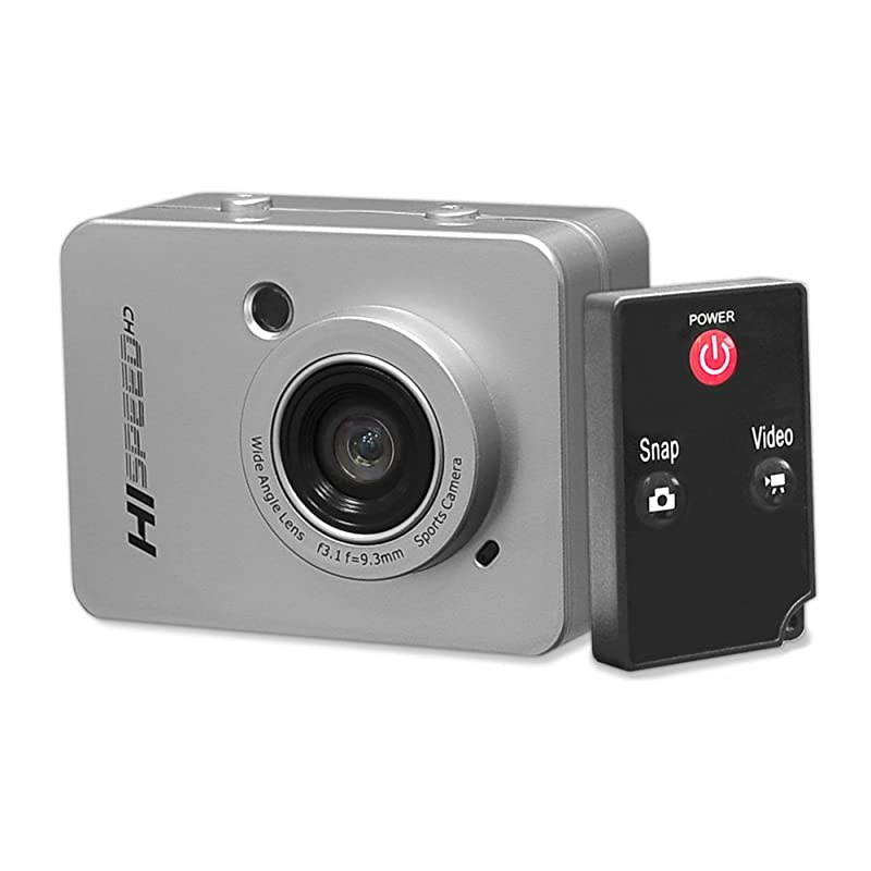 Hi Speed Sports Action Camera - HD 1080P Mini Camcorder w/ 12 MP Cam, 2.4" Touch Screen USB SD Card HDMI, Battery - Waterproof Case, USB Cable, Wireless Remote Control, Mount - PSCHD60SL (Silver)