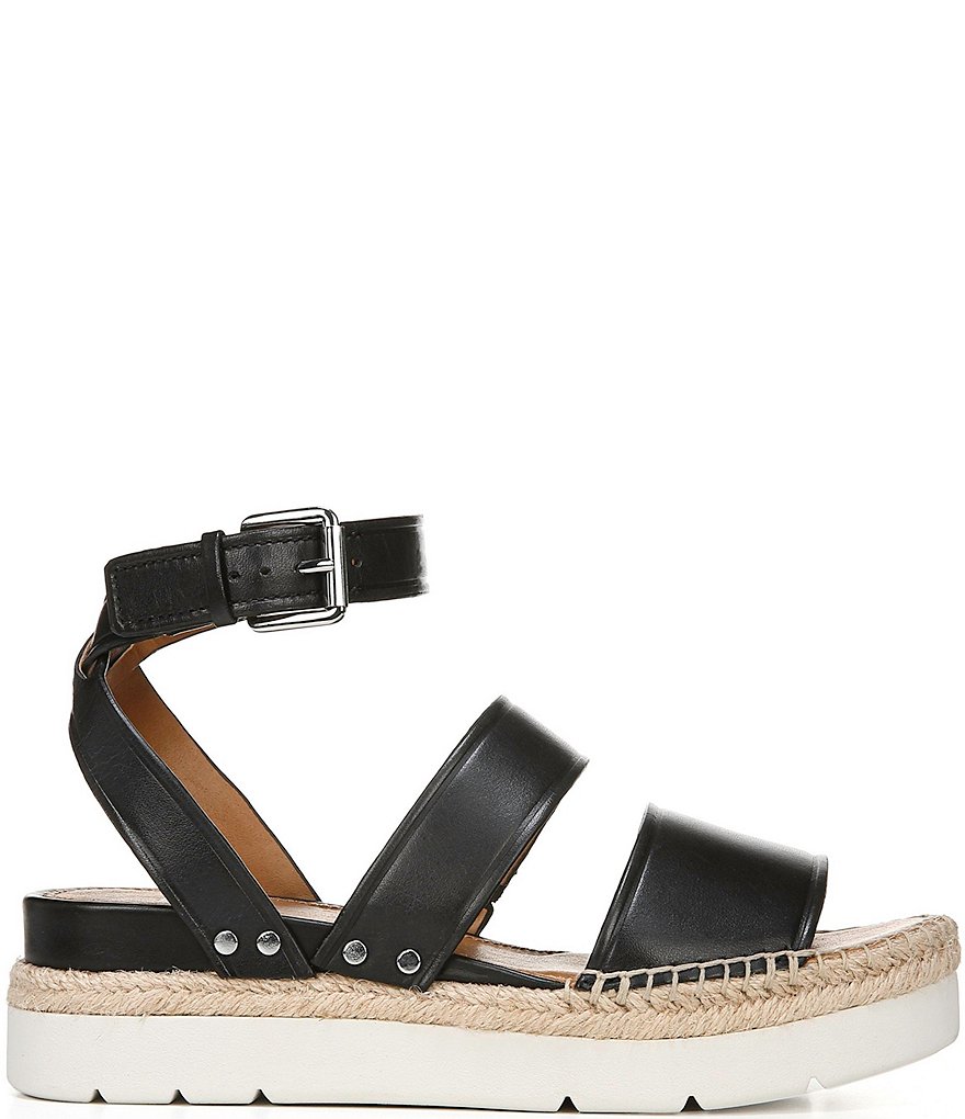 Sarto by Franco Sarto Calvin Leather Espadrille Platform Wedge Sandals