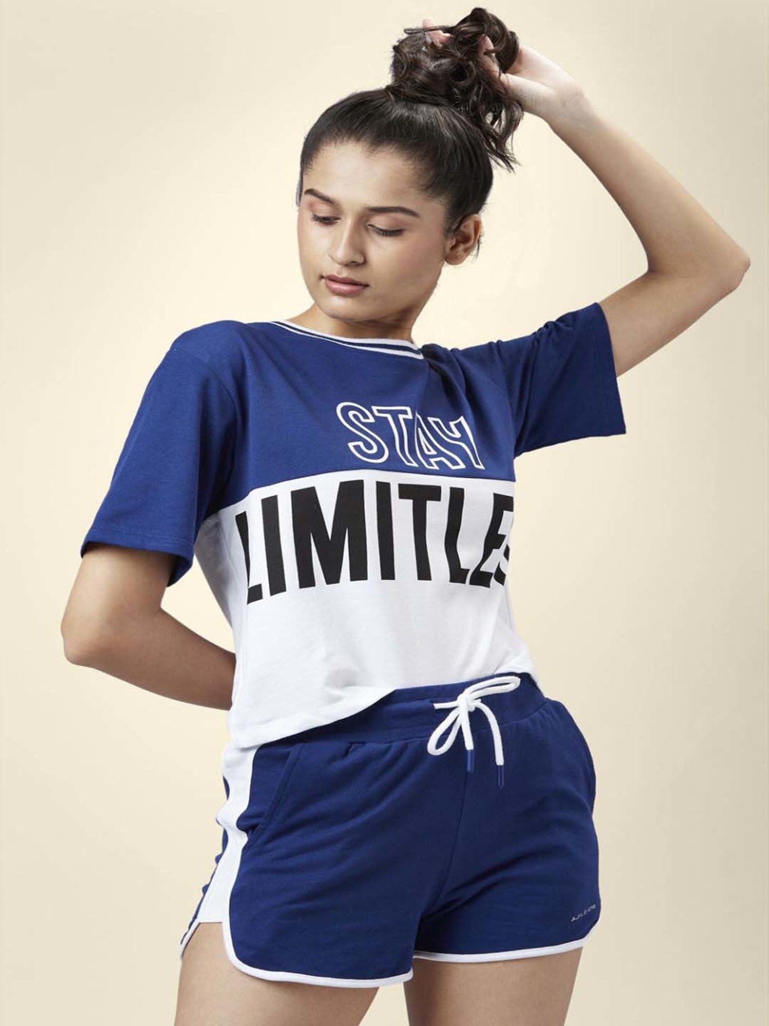 Ajile by Pantaloons Navy Cotton Graphic Print T-Shirt