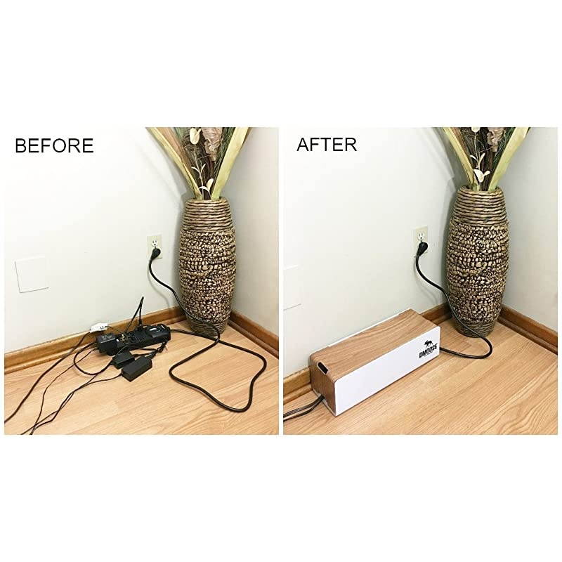 Cable Management Box Cord Organizer Power Strips or Surge Protectors Hide Loose Wires Behind TVs Home Office Computers Office Desks Entertainment Centers
