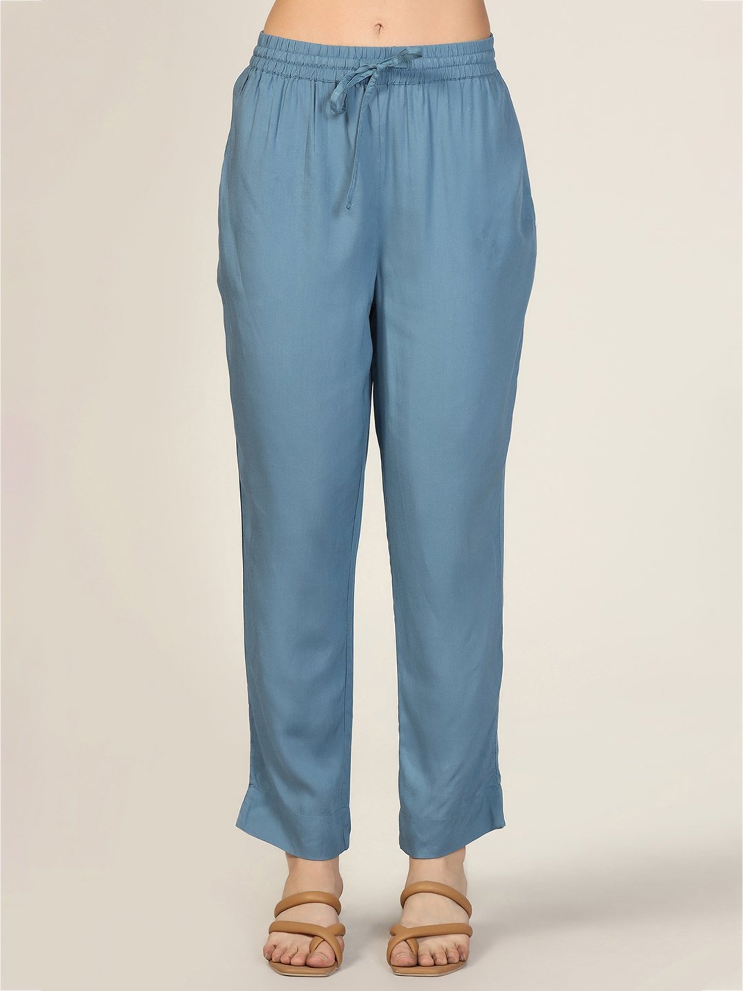 Mustard Blue Regular Fit Pants