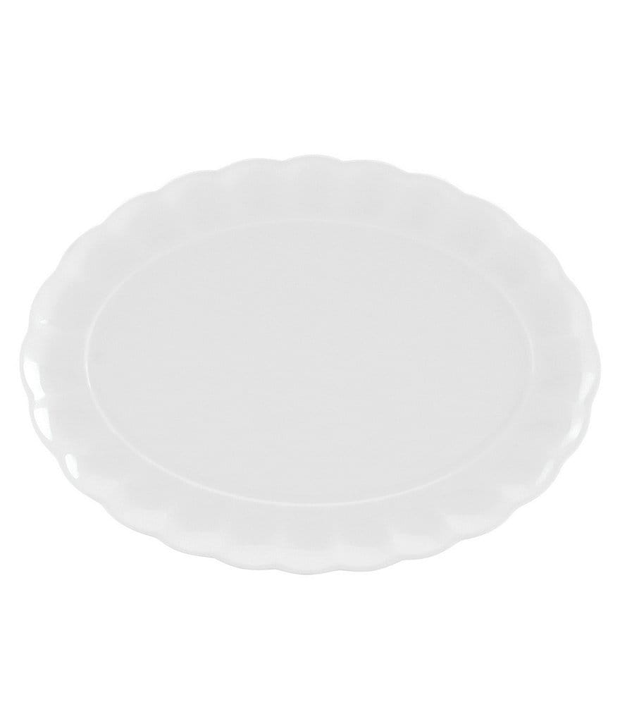 Gorham Manor Scalloped Bone China Oval Platter