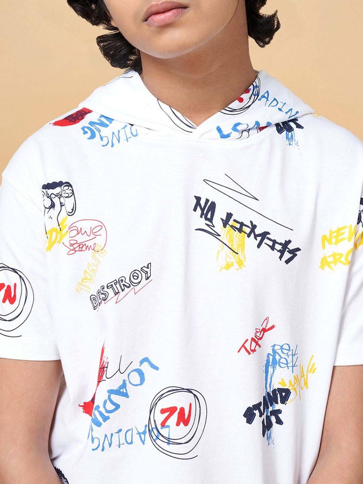 Coolsters by Pantaloons Kids White Cotton Printed T-Shirt